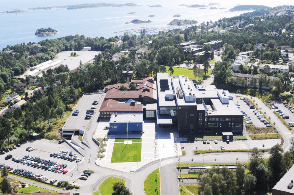 Aerial photo of UiA's Campus Grimstad